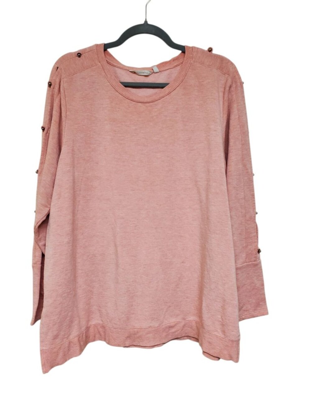 Soft Surroundings Women's Light Salmon Cold Sleeve Crew Neck Pullover Sweater XL
